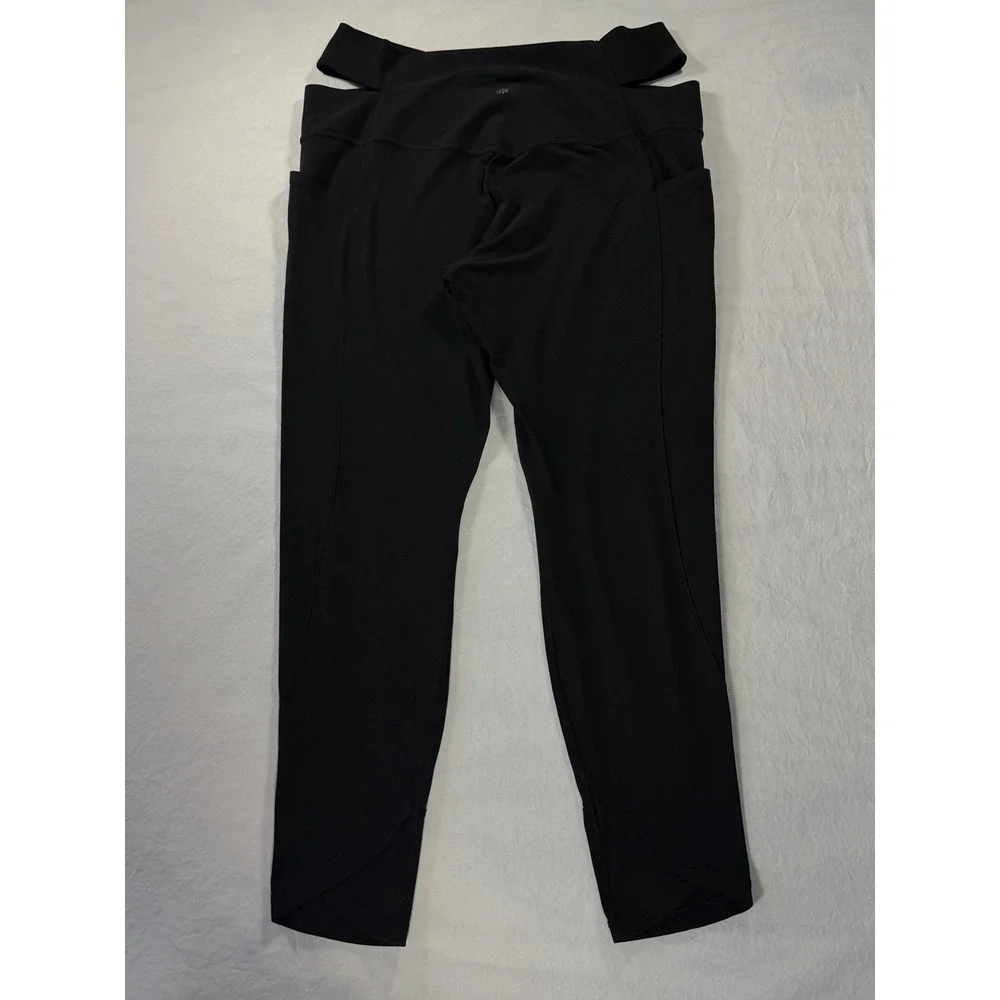 Athleta Salutation Stash Wrap Tight Black Women XL Preowned